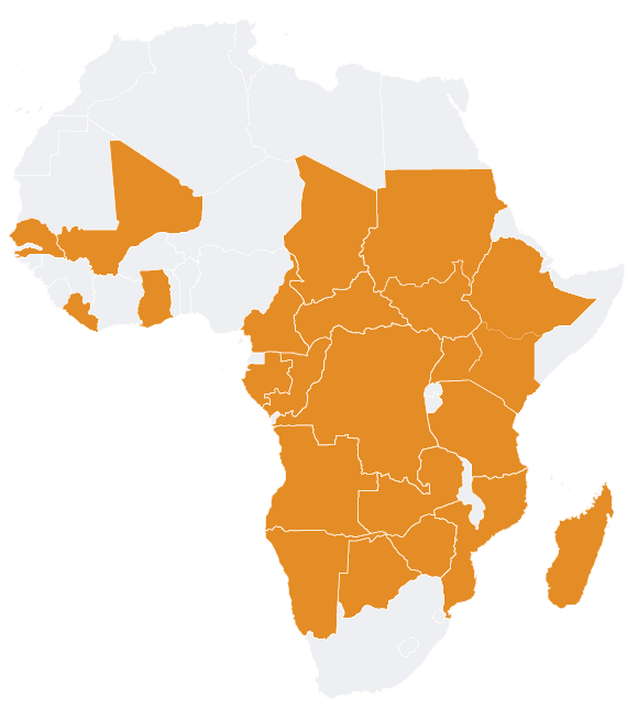African countries with Land Area data