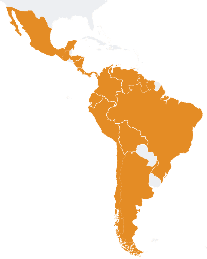 Countries in Latin America with Land Area data